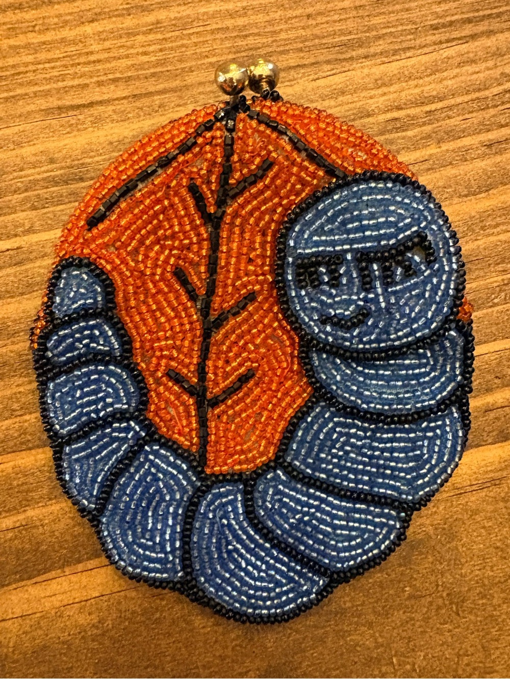 Vintage Beaded Caterpillar Coin Purse